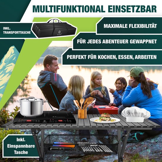 KESSER® Campingtafel inklapbare Tafel - Vouwtafel voor Buiten en Camping 145 x 70 cm Tuintafel Weerbestendig Klaptafel van KESSER — afbeelding 4