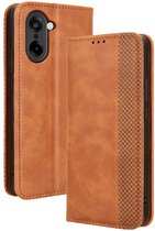 Étui Coverup - Compatible avec OnePlus Nord CE5 - Étui Coverup style livre Vintage - Marron