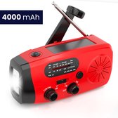 NIEUWSTE Noodradio 2025 - 4.000mAh - USB C - Noodradio Solar Opwindbaar - Noodradio Opwindbaar - Noodradio Opwindbaar En Batterij