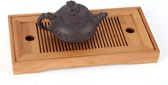 Handgemaakte Houten Kungfu Theeblad met Drainage en Water Opslag Chinese Theetafel voor Thee Serveren Inclusief Pijp (1