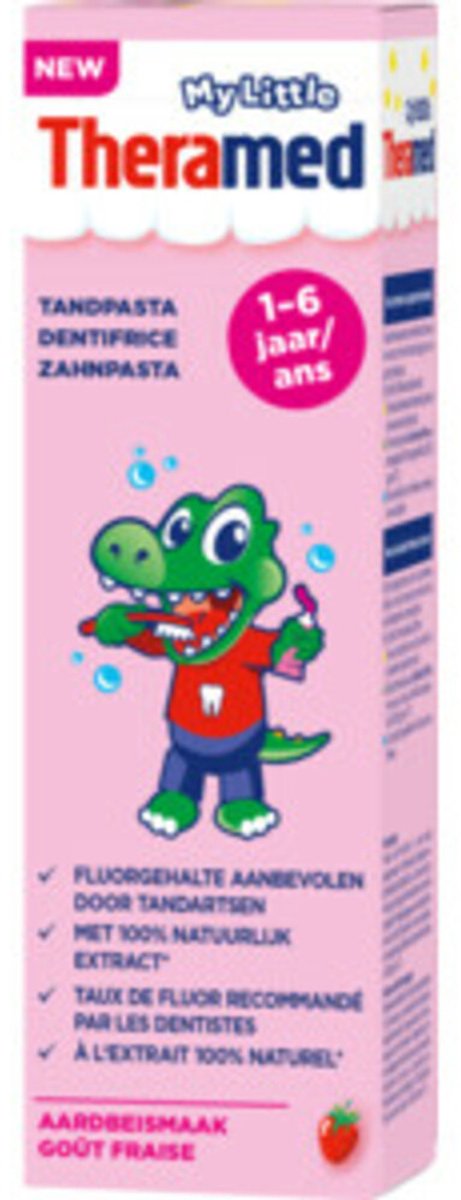 Theramed Tandpasta Junior 1-6 jaar Aardbei - 12 x 50 ml - Voordeelverpakking