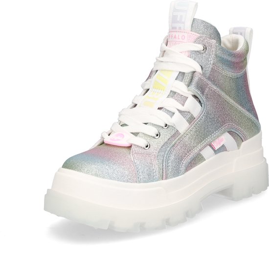 Buffalo dames veterboot Aspha NC Mid multi glitter bol