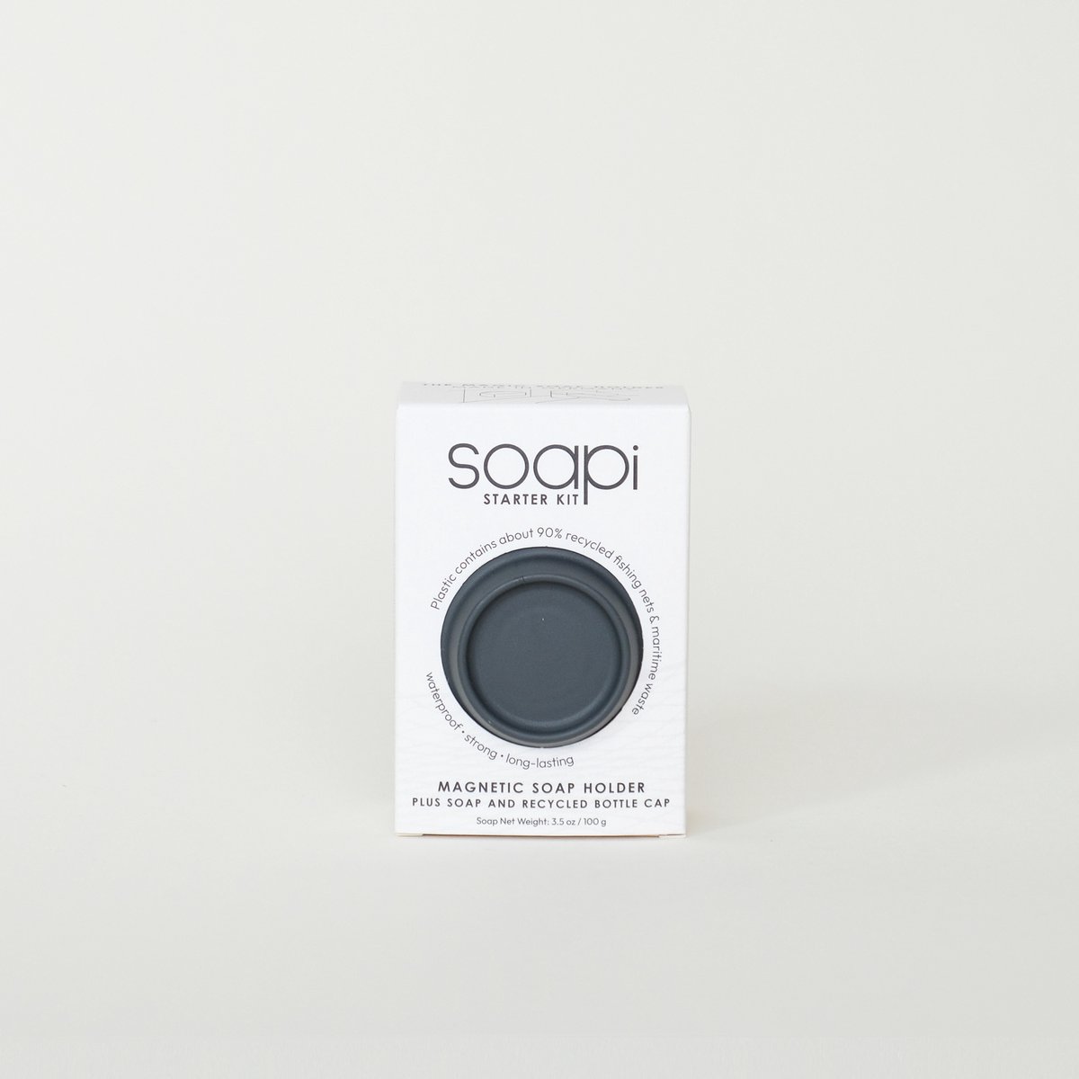 Soapi - Zeephouder met zeep compleet - Duurzaam wassen - Dark Grey