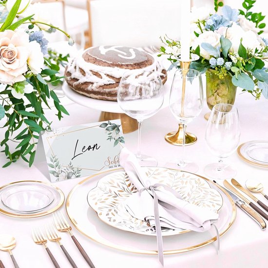50 stuks plaatskaarten, bloem plaatskaarten voor tafel bruiloft plaatskaarten papieren tafel naamkaartjes bruiloft naam plaatskaarten voor tafelschikking verjaardag