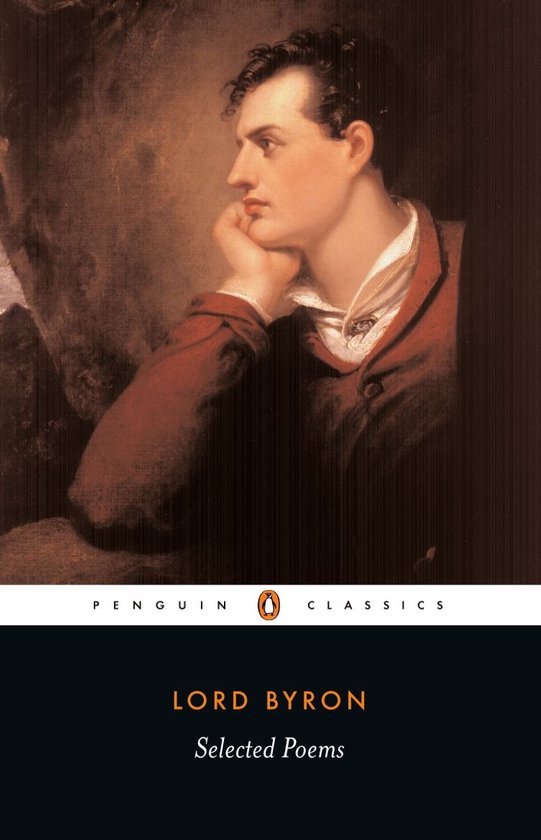 Boekomslag van Penguin Classics voor 'Selected Poems' van Lord Byron, met een schilderij van Byron in profiel.