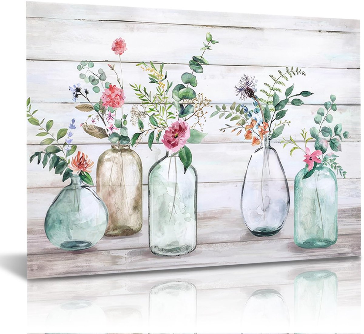 Ibenzoa® Charmante Canvas Wanddecoratie met Bloemenmotief voor Woonkamer en Badkamer, 30 x 40 cm, Zonder Lijst
