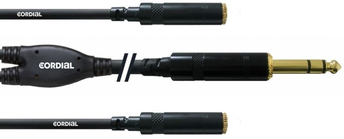 Cordial CFY 0.3 VYY 0.3m 2 x 3.5mm 6.35mm Zwart audio kabel