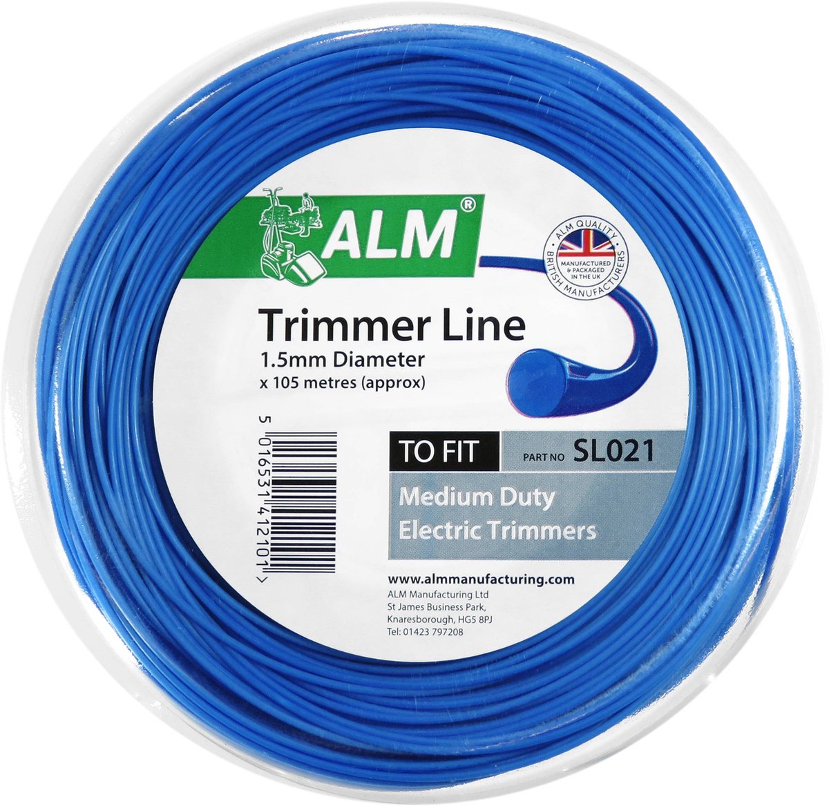 ALM trimmerdraad - 1,5 mm x 105 meter - maaidraad voor grastrimmer en bosmaaier - trimdraad - trimmer strimmerdraad - draad kantenmaaier - 1.5 - 1,5mm