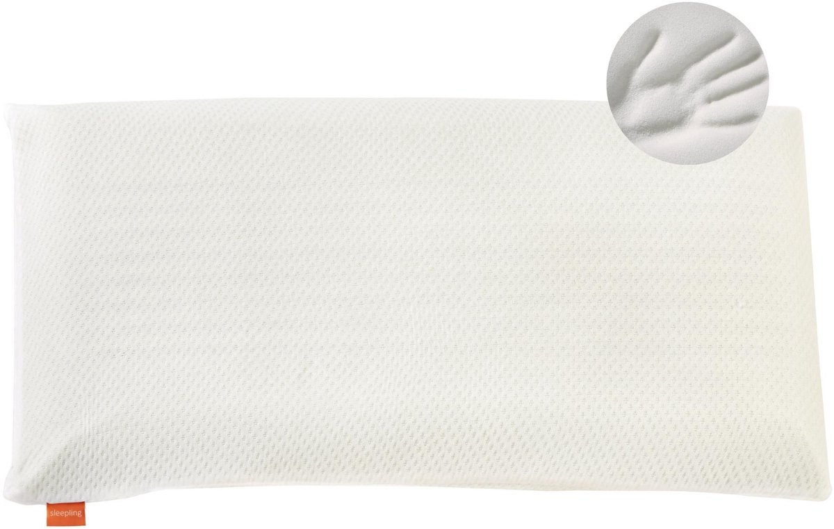 sleepling 40 x 80 cm extra stevig visco hoofdkussen | orthopedisch neksteunkussen | kussen van memory foam | gemaakt in de EU | afneembare hoes, wasbaar op 60 graden | wit
