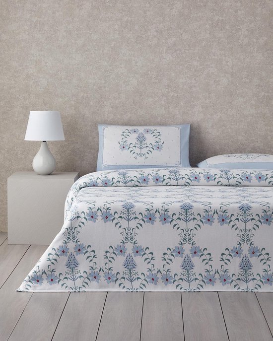 Couverture Summer English Home - Couvre-lit avec 1 taie d'oreiller et drap de dessous - 150x220 cm - Vert