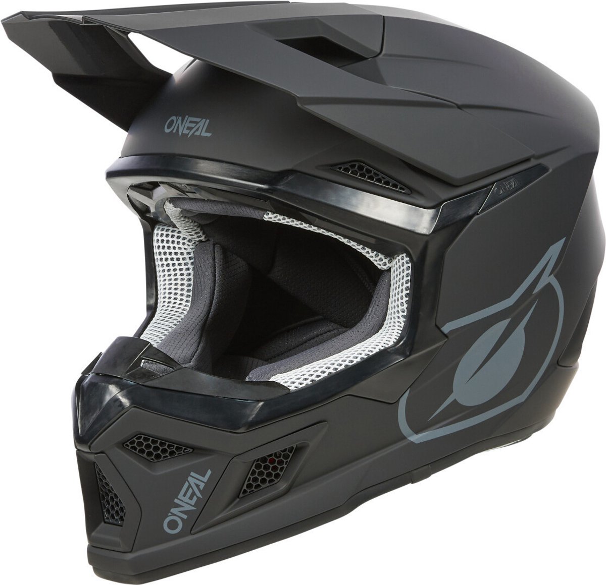 O'NEAL 3SRS Solid Matt Black Motocross Helmet - Maat M - Helm