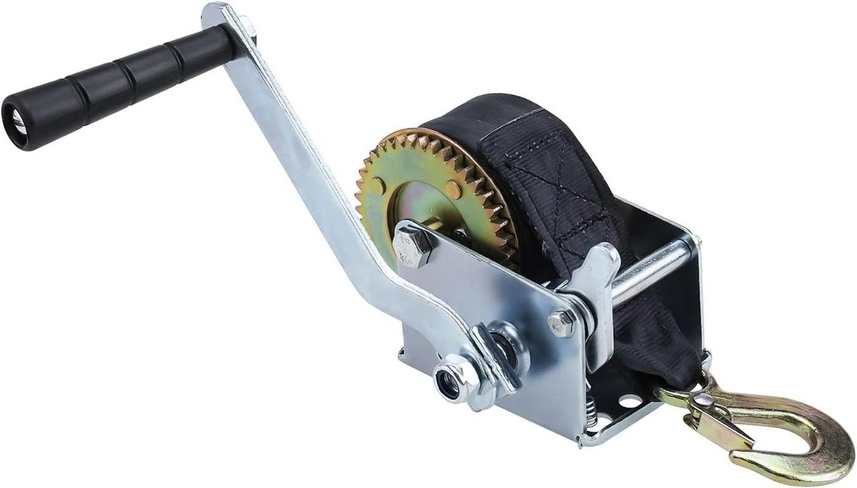 Handlier voor zware belasting - 270 kg - kabellier met 6 m riem - handboeklier voor boot - trucks - caravan - werkplaats - garage