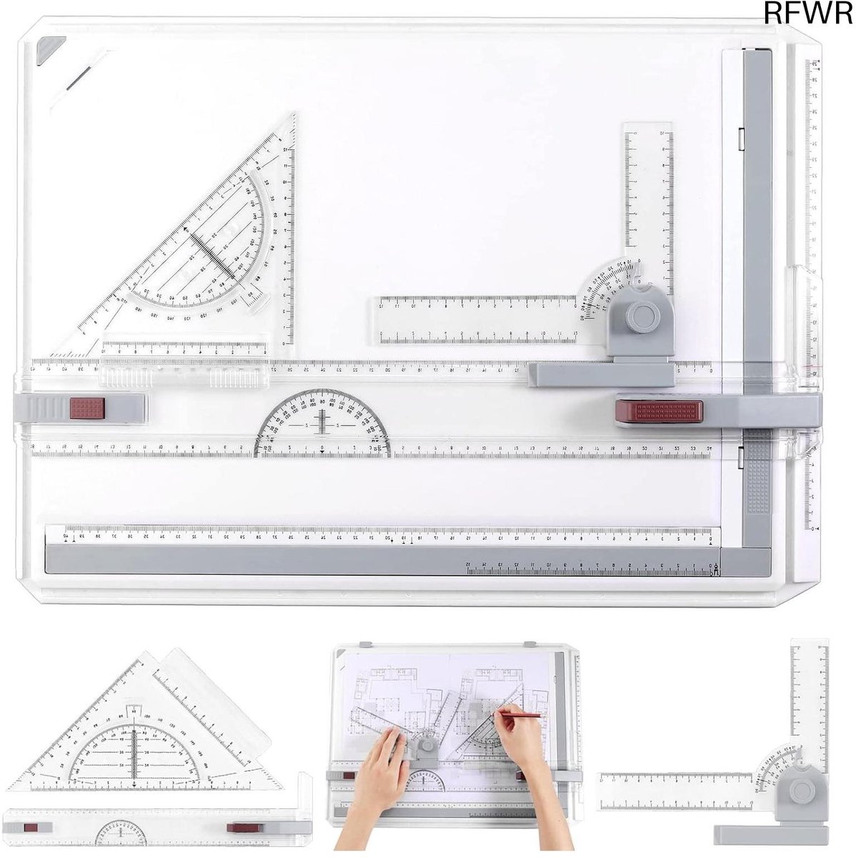 RFWR® Multifunctioneel A3 Tekenbord en Tekentafel voor Studenten en Ontwerpers