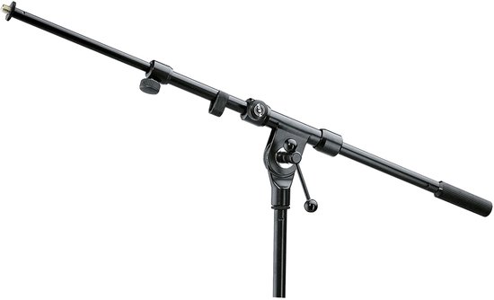 Zwarte uittrekbare zwenkarm voor microfoon met 3/8" aansluiting.