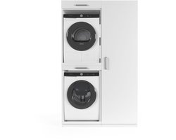 Wasophoogte® Wasmachine Kast Tokyo - Wasmachine verhoger - Wasmachine ombouw - 700(D)*1265(B)*2110(H) mm - Wit
