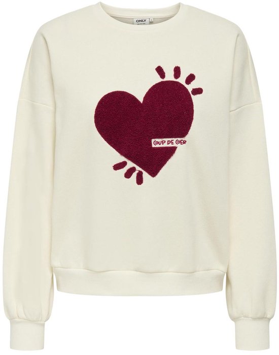 Pull femme ONLY ONLTAMMIE L/ S O-NECK SWT - Cloud Dancer Coup