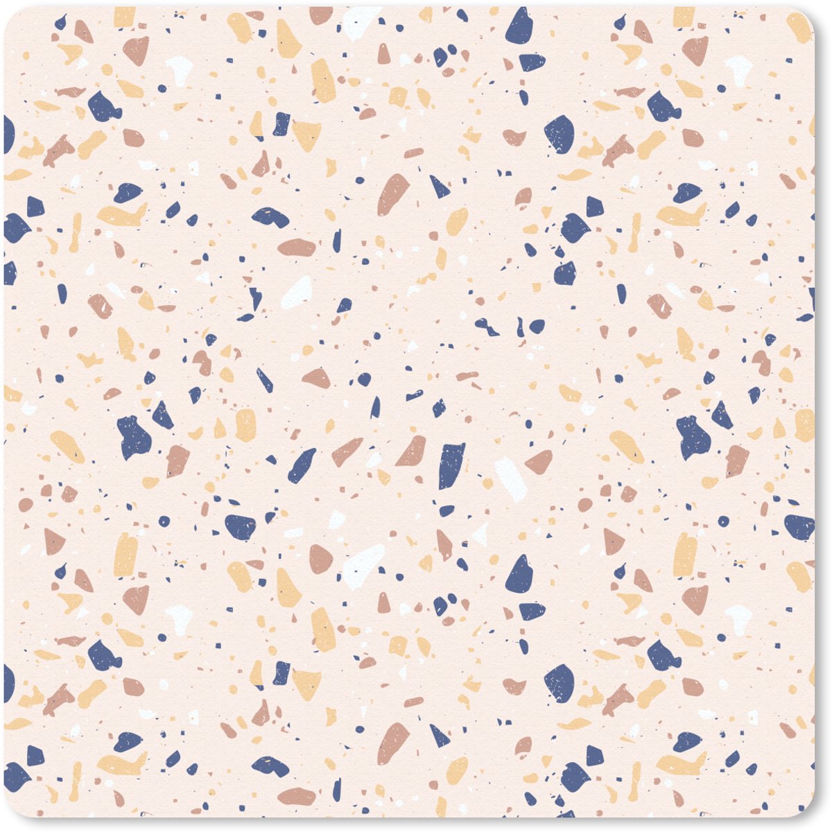 Muismat 20x20 cm - Mousepad Terrazzo - Patroon - Kleurrijk - Indigo - Muismatten