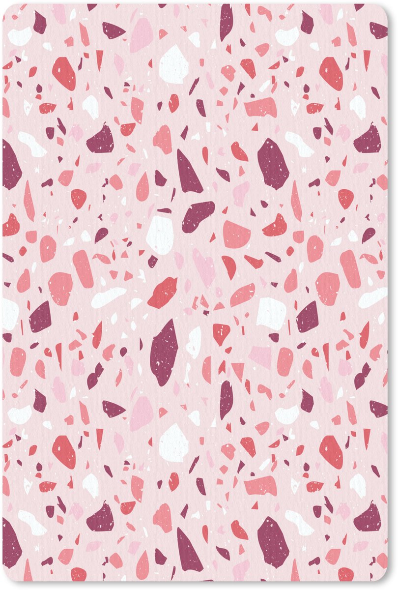 Muismat 18x27 cm - Mousepad Terrazzo - Patroon - Roze - Muismatten