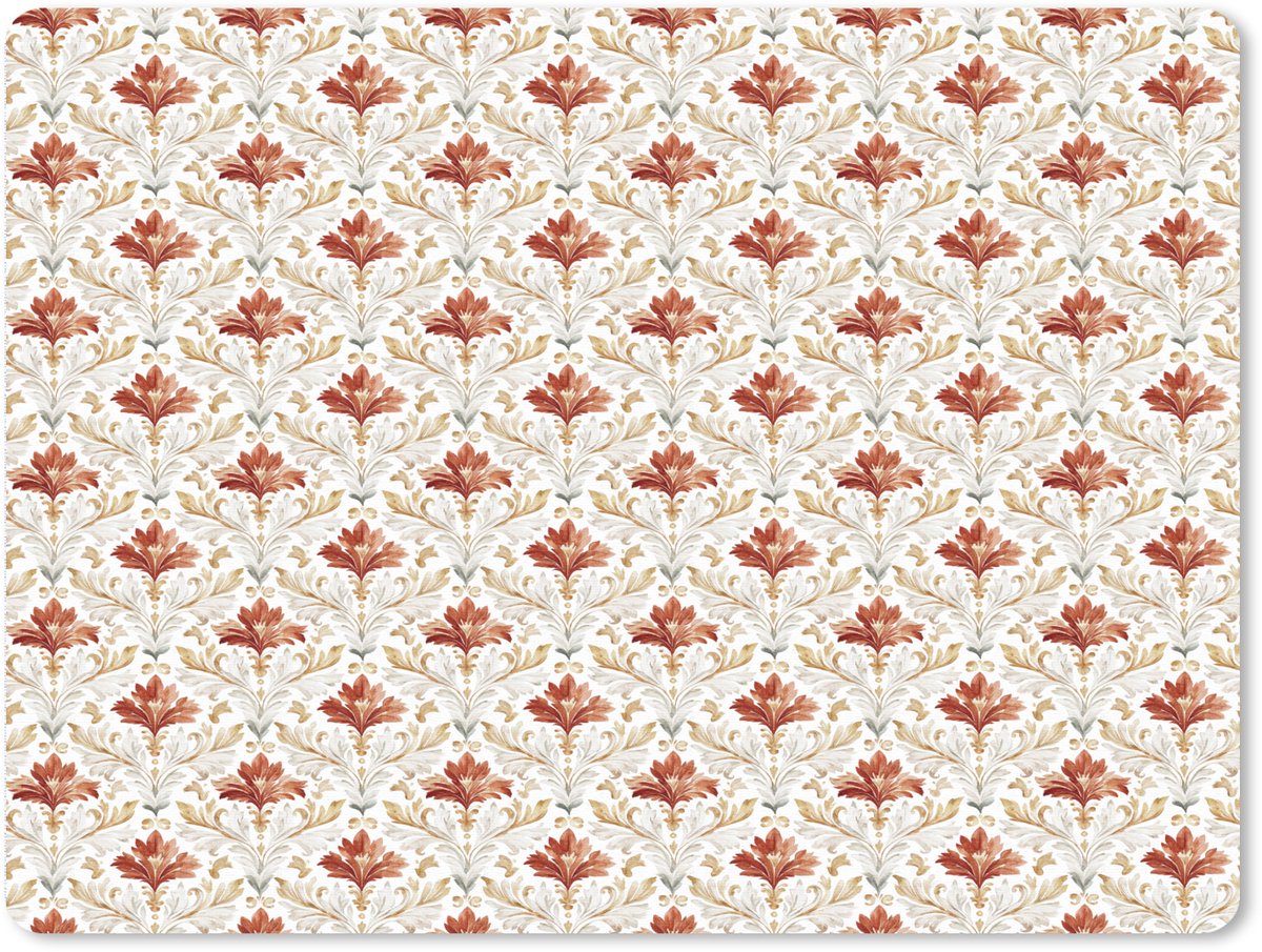 Muismat XXL 80x60 cm - Bureau onderlegger - Bureau mat Chic - Bloemen - Patroon - Bureaumat - Gaming mousepad xl - Bureaulegger groot - Computer deskmat