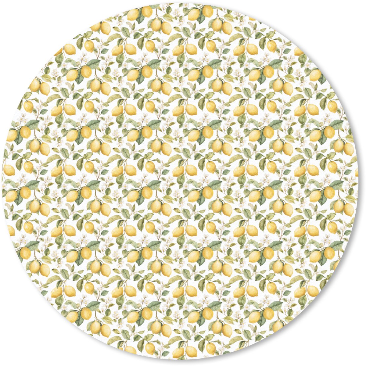 Muismat rond 20x20 cm - Mousepad Frans - Citroen - Geel - Groen - Ronde muismatten