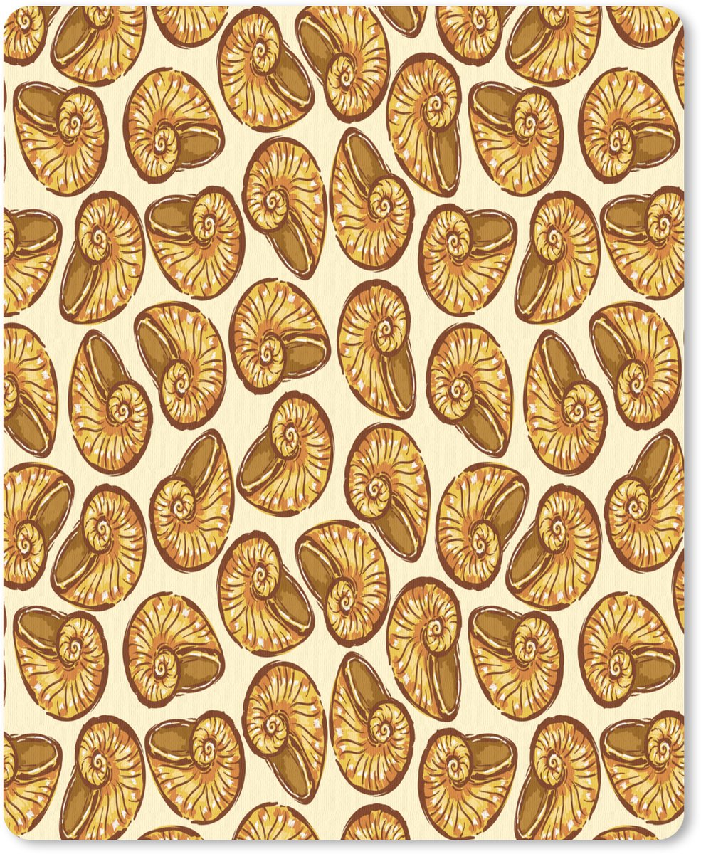 Muismat 19x23 cm - Mousepad Kust - Zee - Schelp - Goud - Muismatten