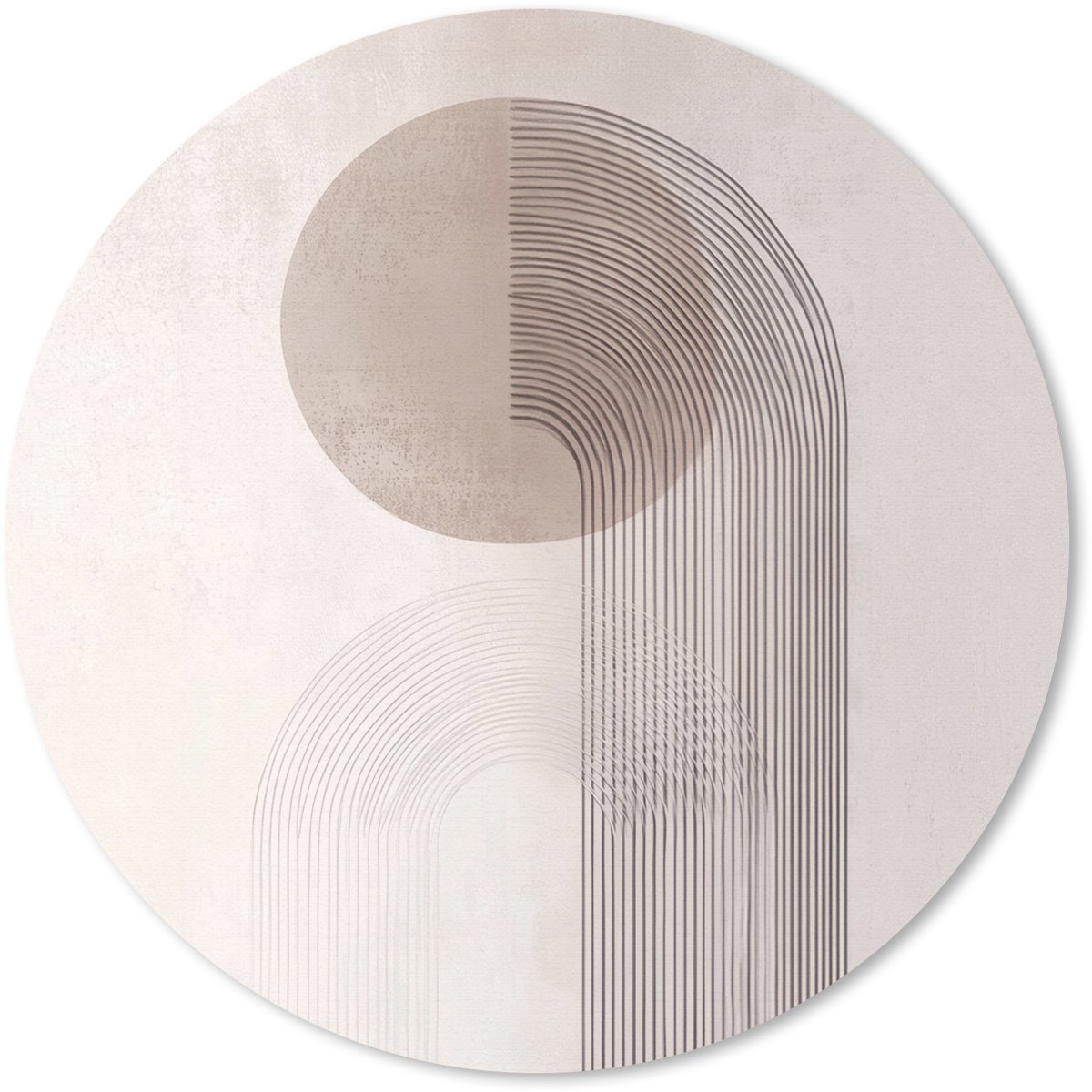 Muismat rond 30x30 cm - Mousepad Minimalistisch - Cirkel - Lichtgrijs - Ronde muismatten