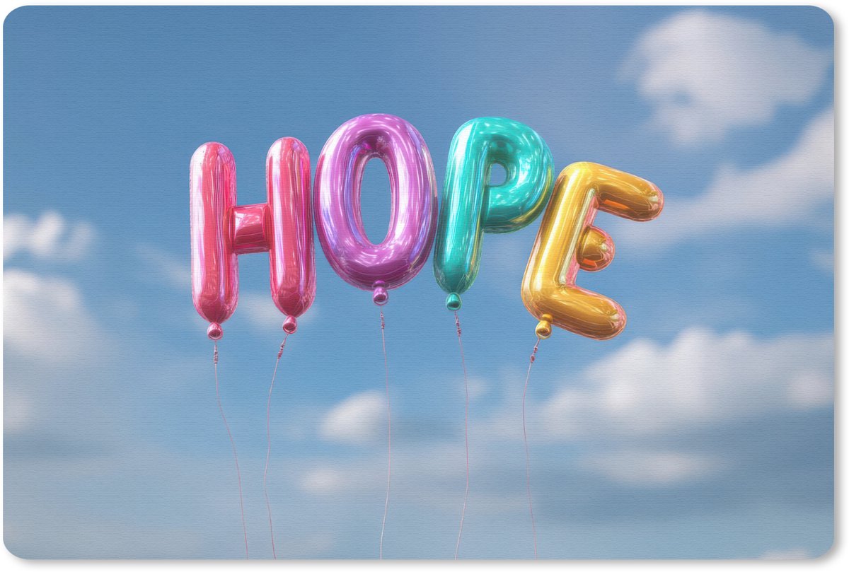 Muismat 27x18 cm - Mousepad Ballonen - Lucht - Hope - Muismatten