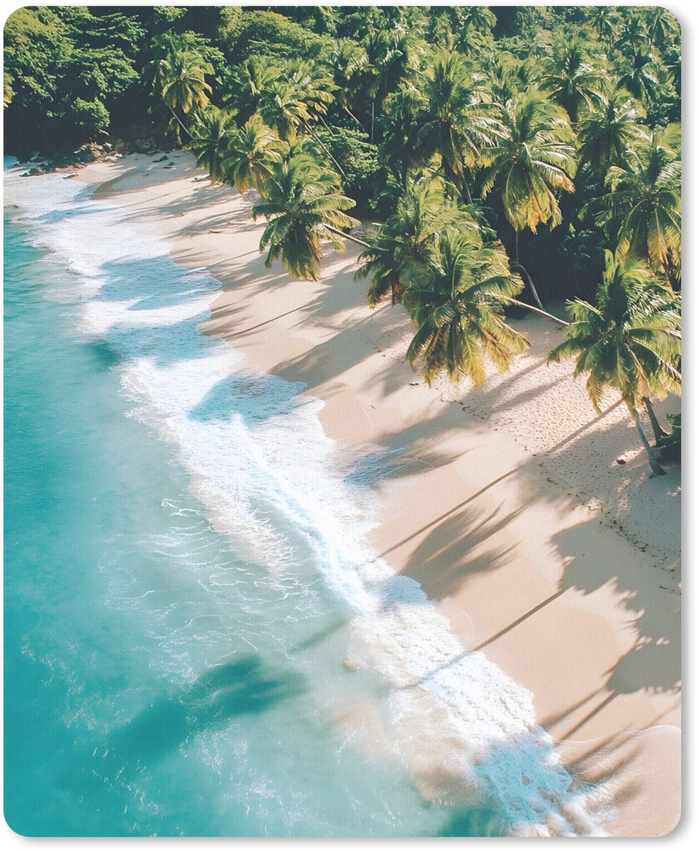 Muismat 19x23 cm - Mousepad Tropisch - Strand - Water - Palmbomen - Muismatten
