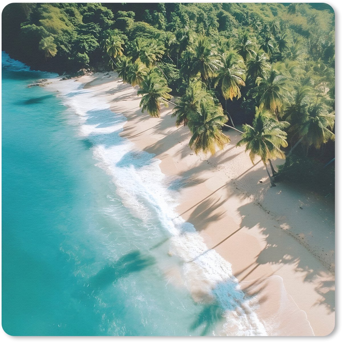 Muismat 30x30 cm - Mousepad Tropisch - Strand - Water - Palmbomen - Muismatten