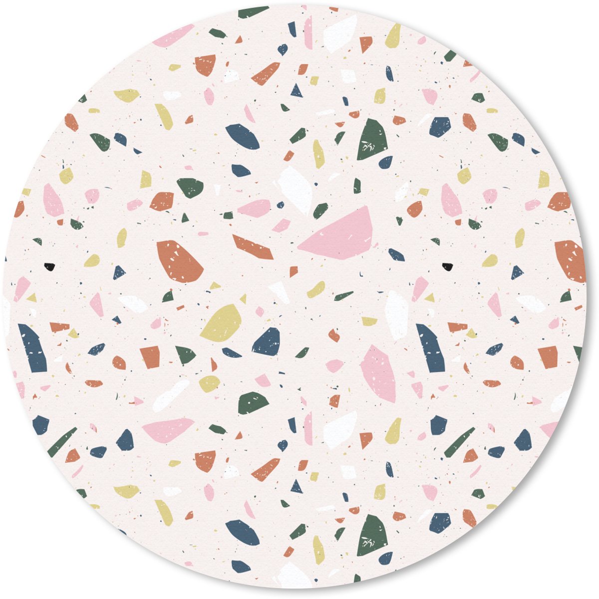 Muismat rond 40x40 cm - Mousepad Terrazzo - Patroon - Kleurrijk - Ronde muismatten
