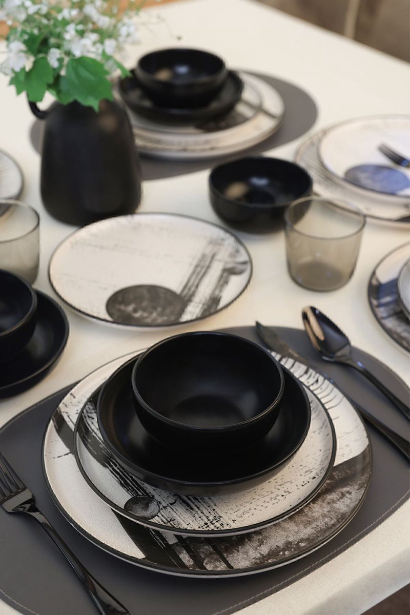 Keramika Serviesset - Keraart Shadowy - 24 delig - 6 persoons - Stoneware