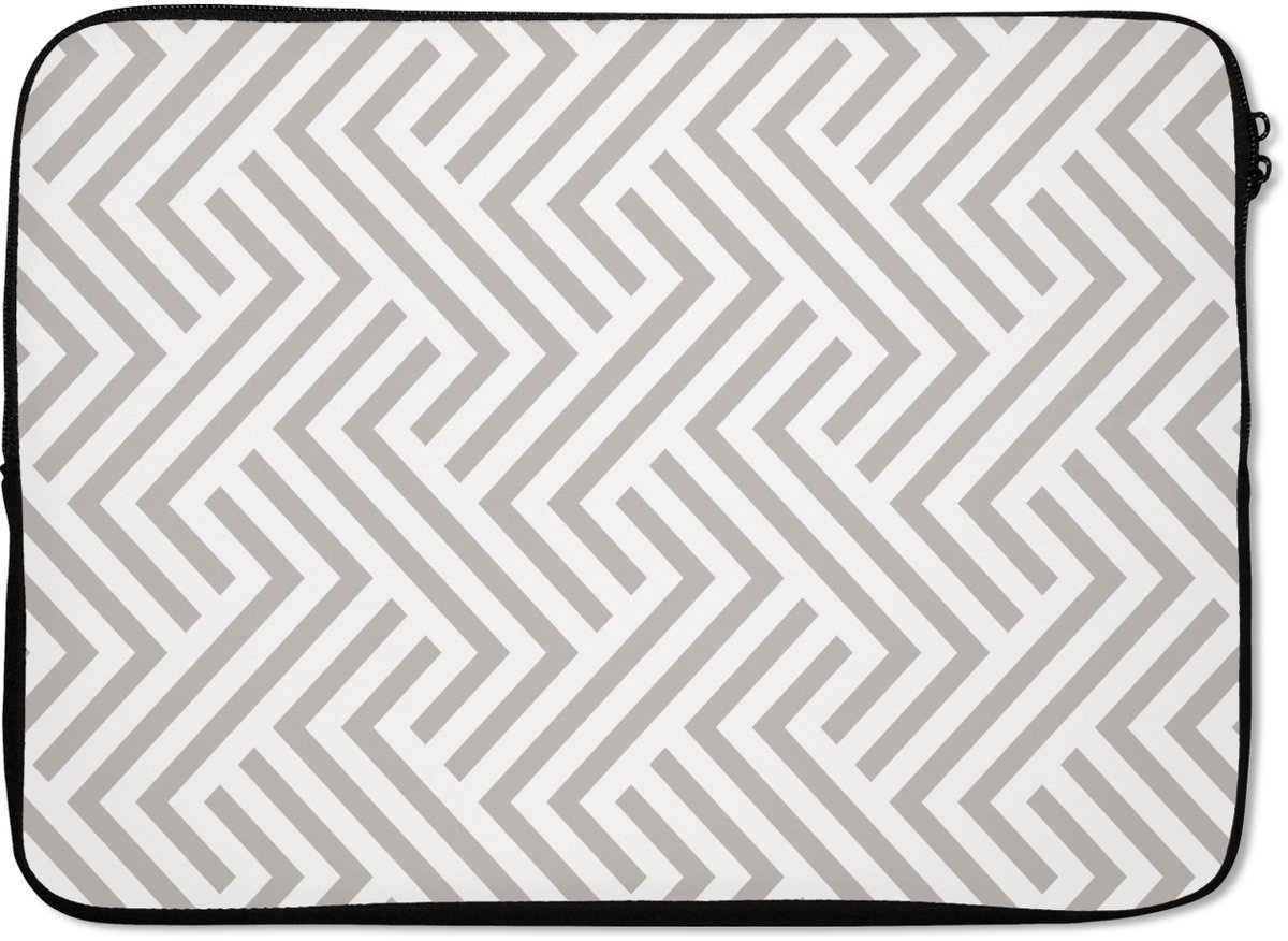 Laptophoes 13 inch - Grafisch - Patroon - Modern - Opvallend - Laptop sleeve - Binnenmaat 32x22,5 cm - Zwarte achterkant