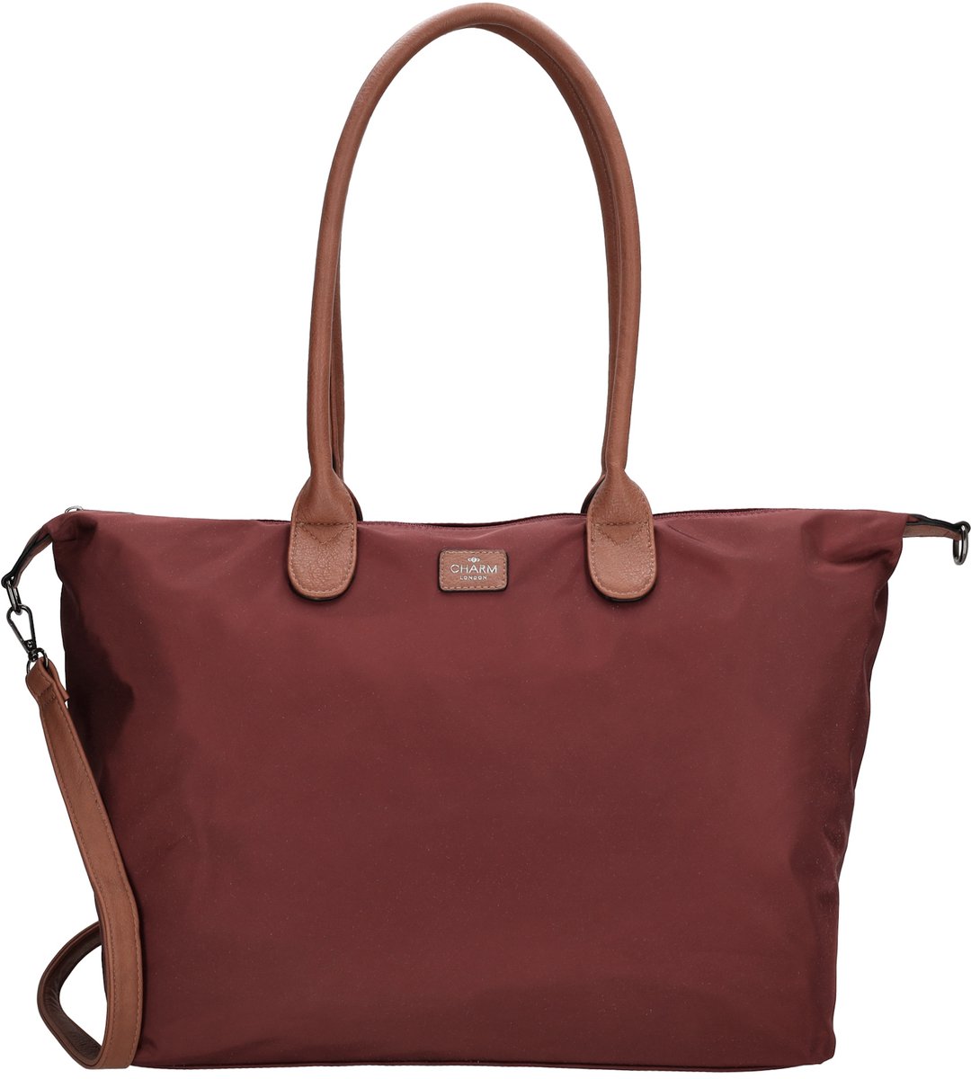 Charm London Buckingham Schoudertas 15,6 inch - Shopper - Laptoptas - Werktas - A4 - Praktisch - Bordeaux rood