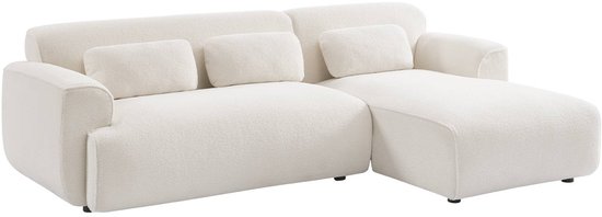 sweeek - Canapé d'angle, wallas, 3 places tissu bouclé