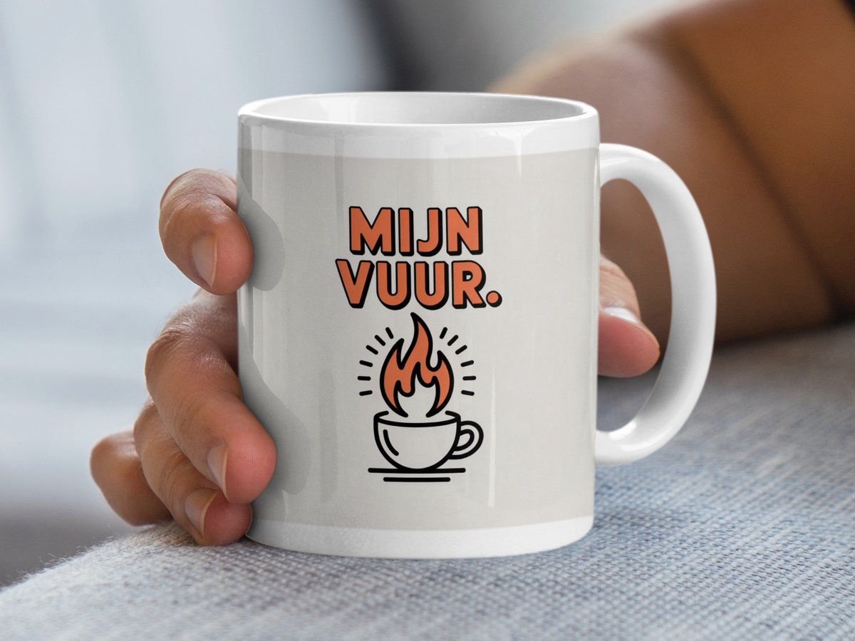 Mijn Vuur Mug, Dutch Quote Mug, Flame Mug, Gift for Coffee Lover, Unique Mug Design