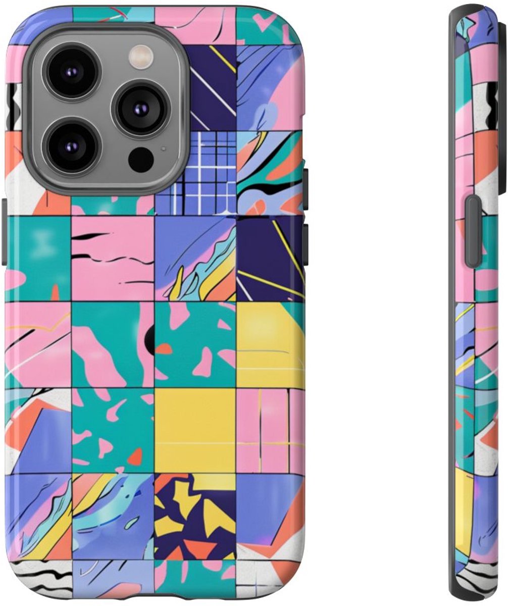 Kleurrijk Abstract Geometrisch Patroon – Telefoonhoesje Geschikt voor iPhone 14 Pro