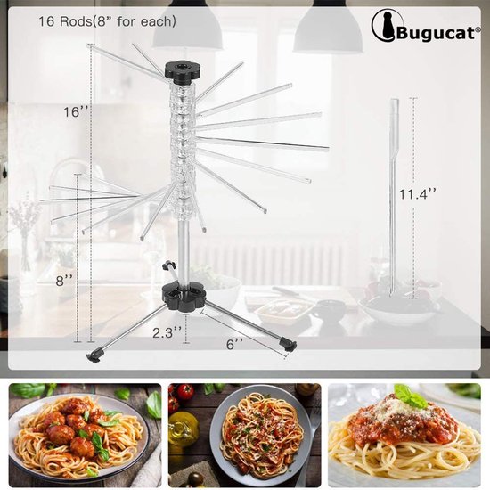 ALMAK Pasta Droogrekken Kruiden Droogrek 2-Tier Stapelbare Voedsel Droger Houder Met Netto Noedels Droger Stand Keuken Tool