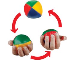 foto van Professionele Jongleerballen - Ø 6cm - Set 3 stuks Hoge Kwaliteit - Jongleer Ballen Set - Juggling balls - Circusballen - 3 x Jongleer Bal - Met Opbergzak - Jongleerballen 6cm