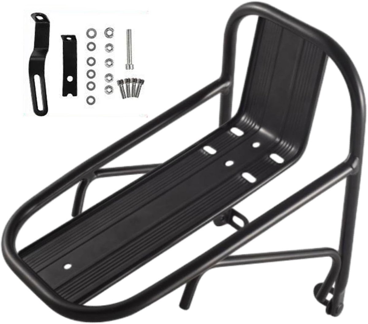 Voorrekje - Compatible with Front Fork - Elektrische fiets voorrek - Bagagedrager - Zwart