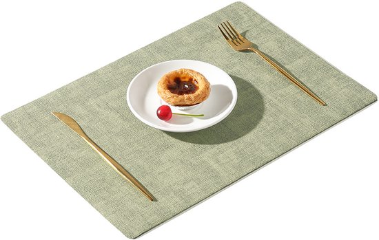 Myir JUN Placemats Set van 6, Vinyl Placemats Geweven Wasbaar Hittebestendige Antislip Geschikt voor Keuken Familie Restaurant Koffiebar(Wit