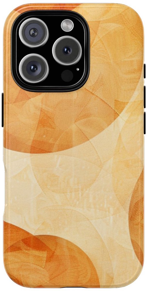Oranje Geometrische Cirkels Abstract – Telefoonhoesje Geschikt voor iPhone 16 Pro