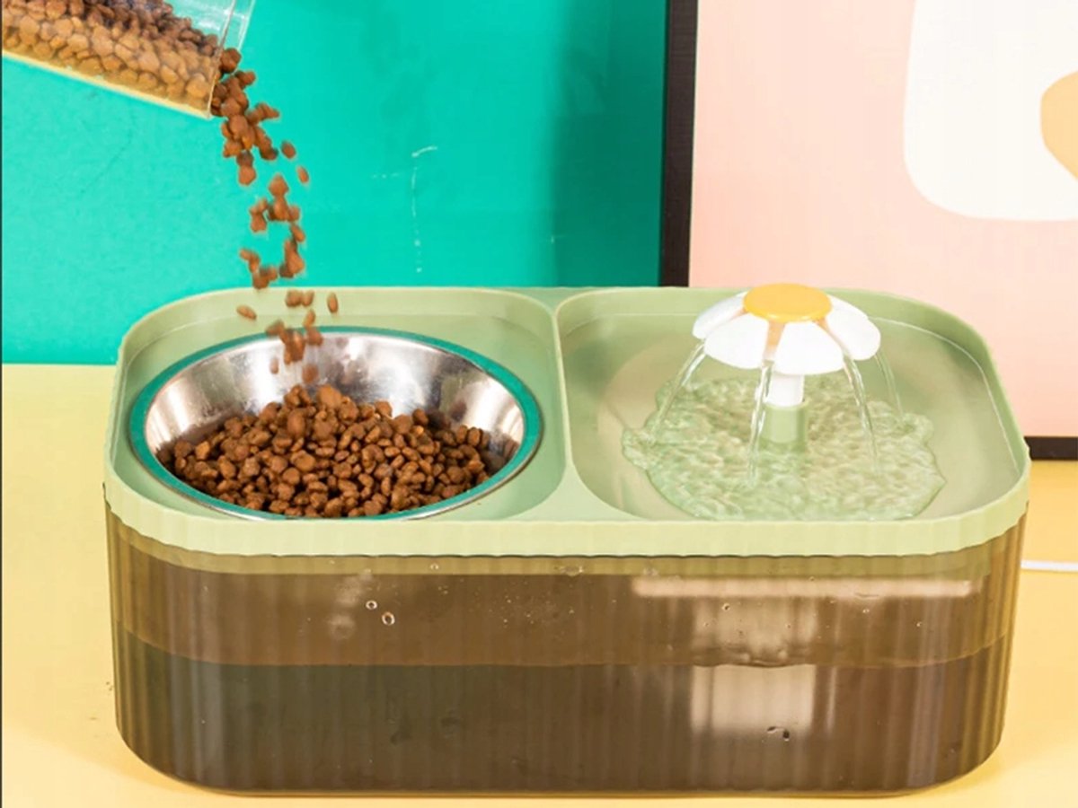 Drinkfontein en voerbak voor Hond en Kat – 3 liter – Automatisch Circulatie Filter – Stil & Hygiënisch