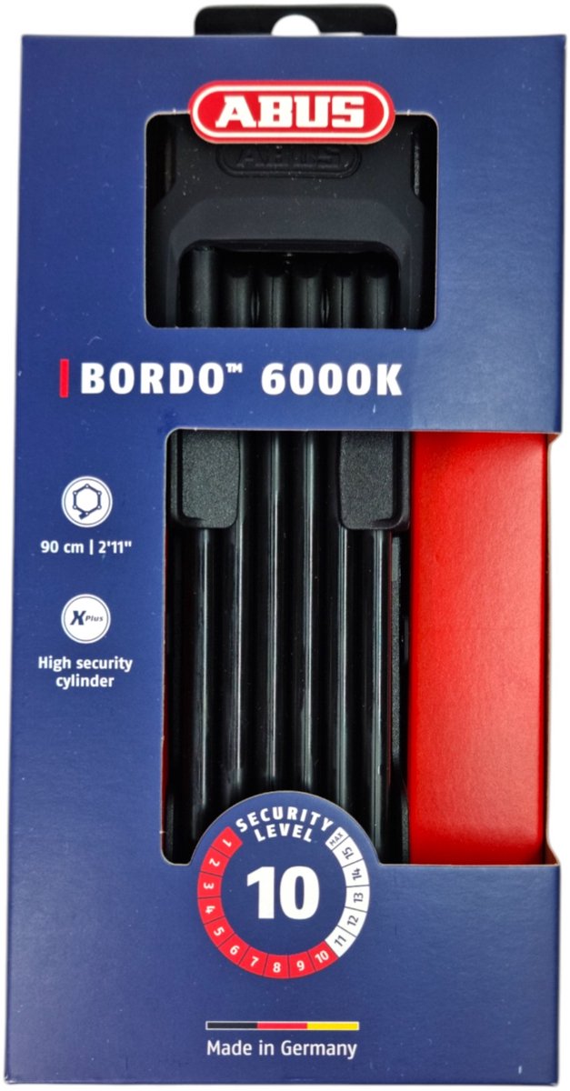 ABUS Vouwslot Bordo 6200K SH 120 cm Zwart | ART-2 Vouwslot