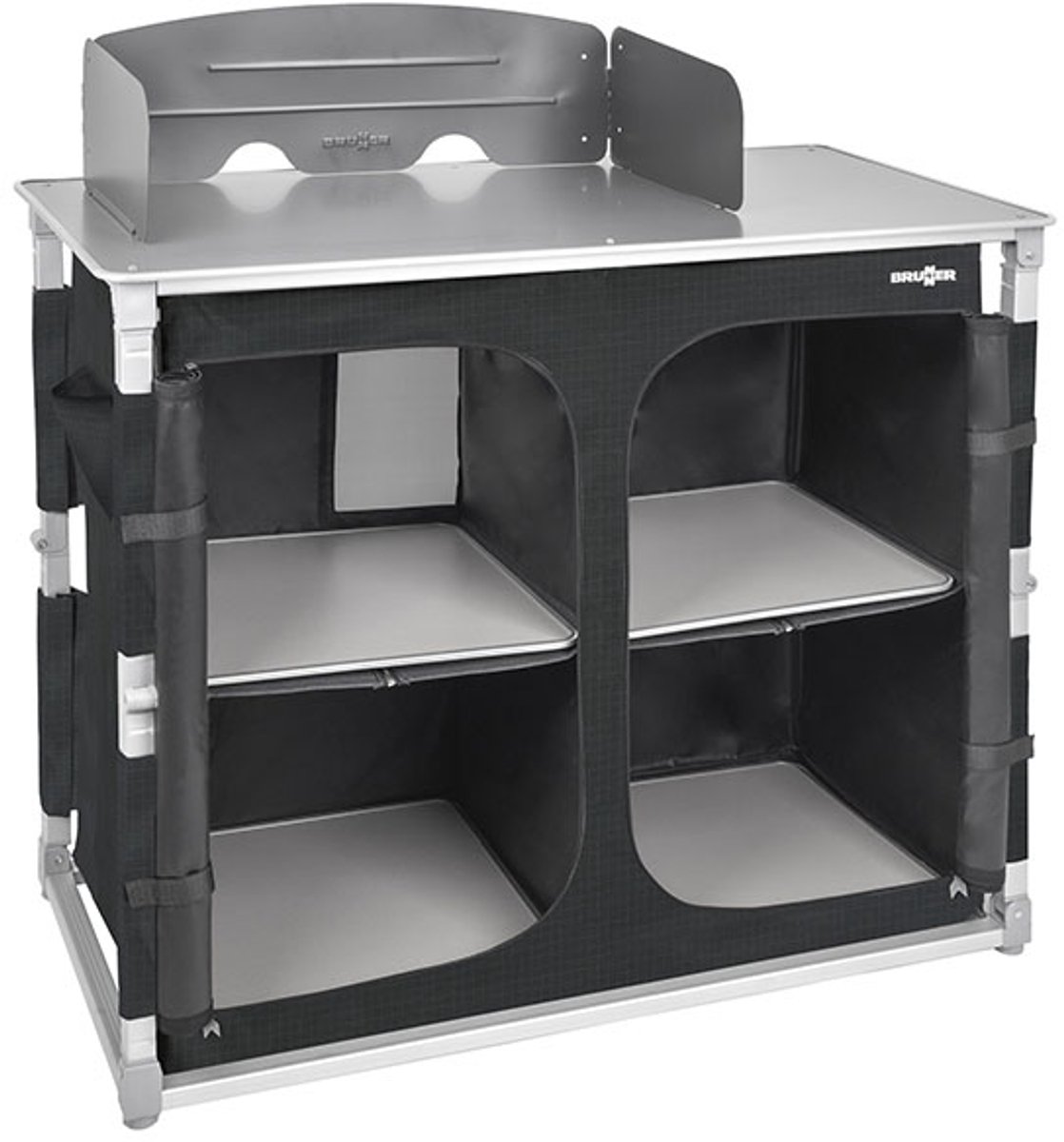 Brunner Azabache Daily CT - Campingkeuken 102 x 50,5 x 84/103 cm - Aluminium frame - Makkelijk schoon te maken - Verstelbare poten