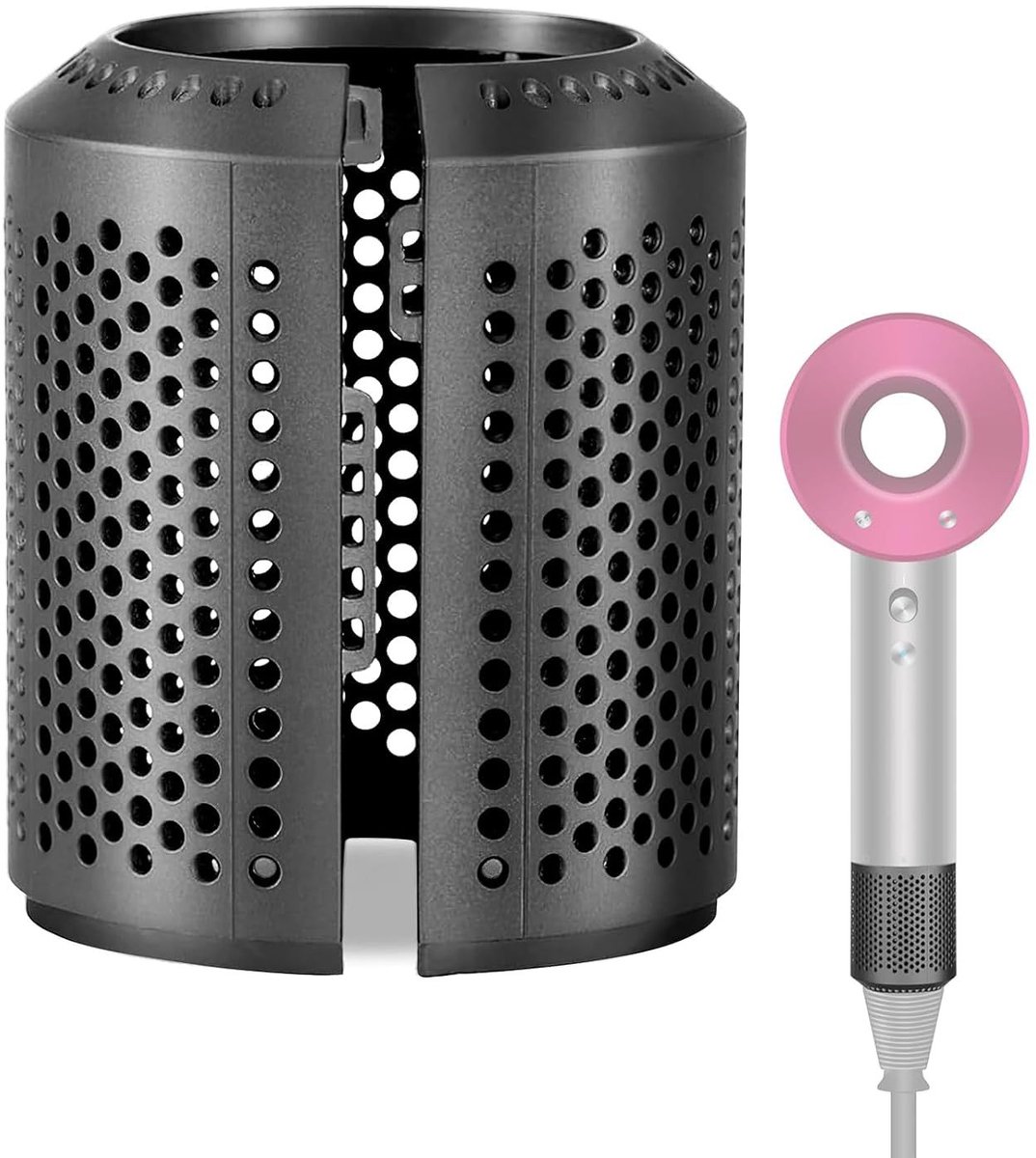 Geschikt voor Bijgewerkte afneembare stofdichte buitenfilterafdekking voor Dyson Supersonic HD15 HD01 HD03 HD08 föhnopzetstuk, gedeeltelijk openend ontwerp