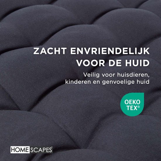Homescapes Coussin pour banc de jardin 3 places, Noir