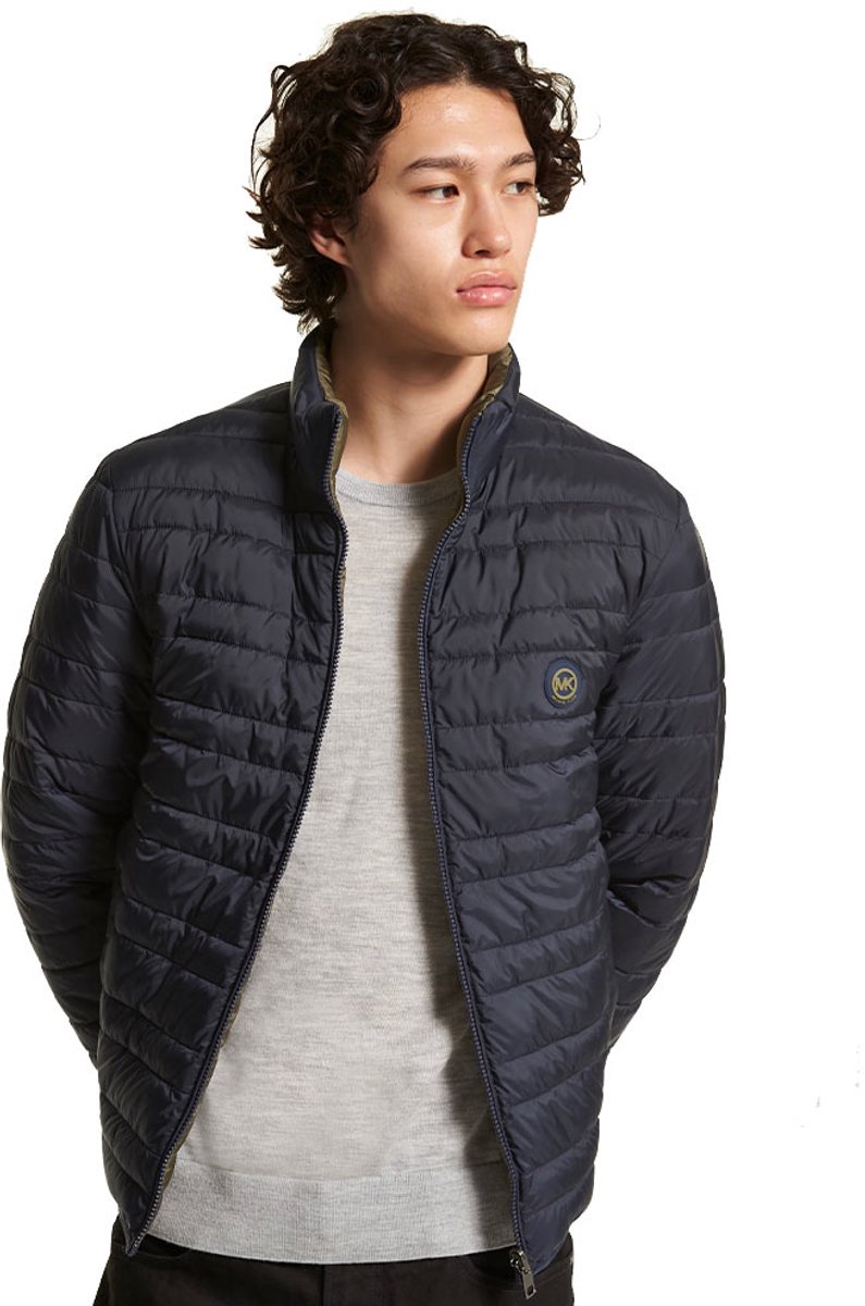 Michael Kors Omkeerbaar Gewatteerde Puffer Jas - Navy/Olijfgroen