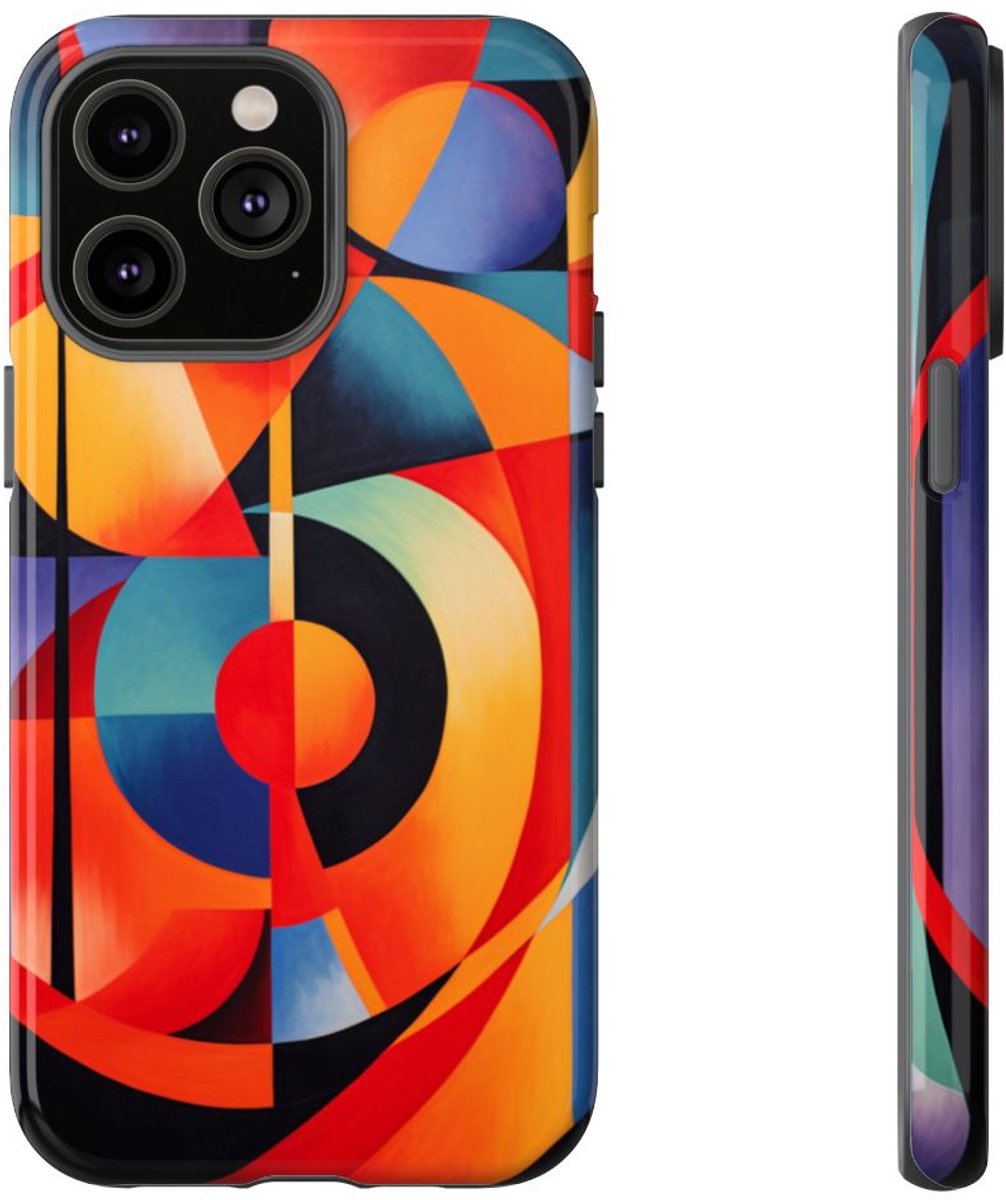 Vrolijke Geometrische Abstracte Kunst – Telefoonhoesje Geschikt voor iPhone 14 Pro Max