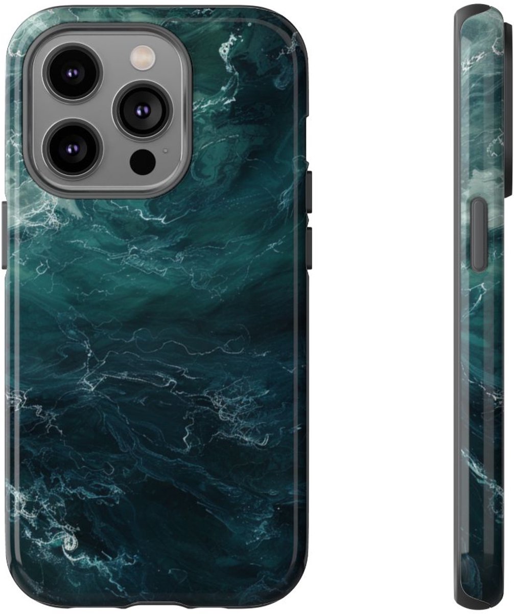 Donkere Waterdiepte Abstracte Kunst – Telefoonhoesje Geschikt voor iPhone 14 Pro