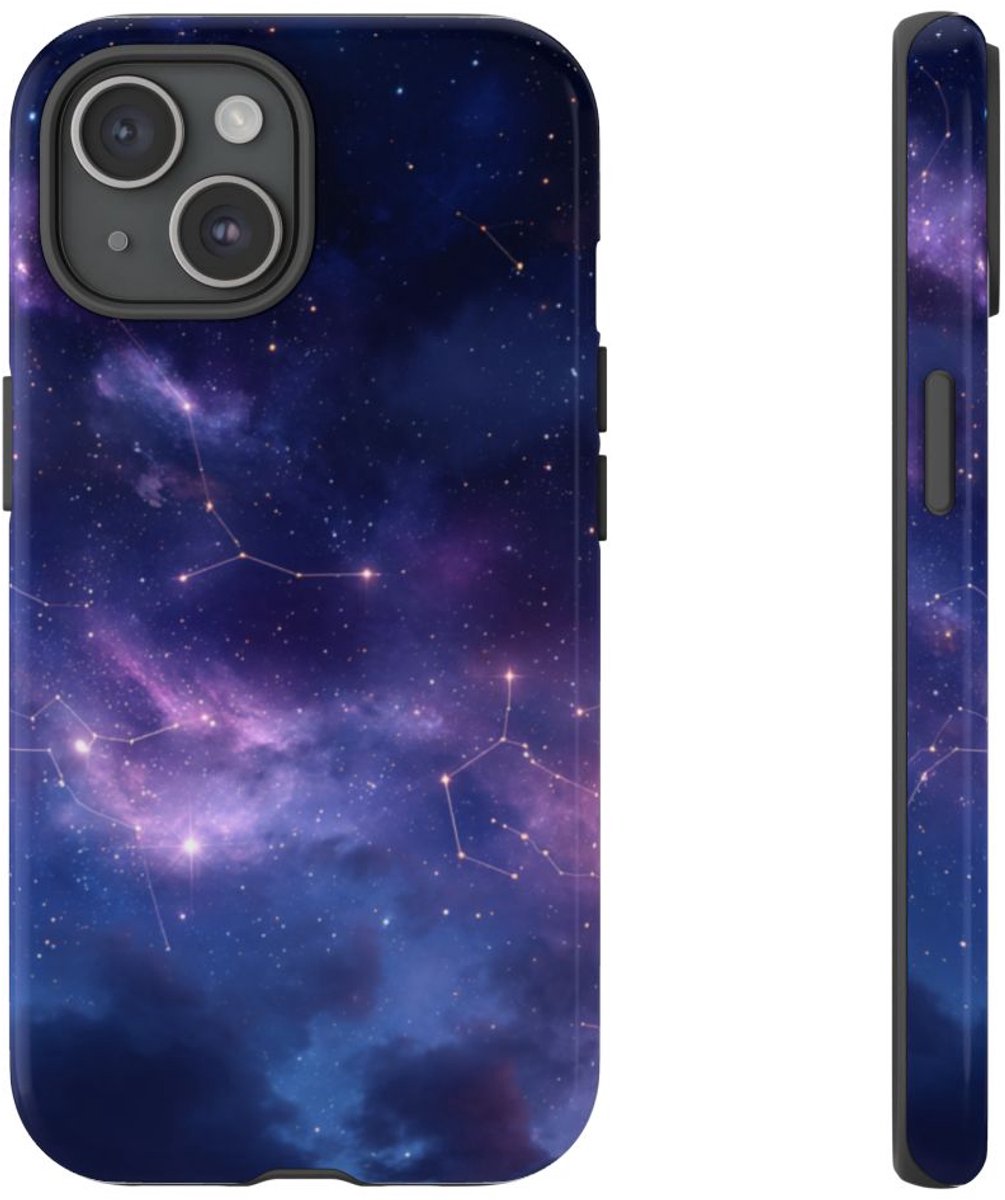 Sterrenhemel met Sterrenbeelden – Telefoonhoesje Geschikt voor iPhone 15